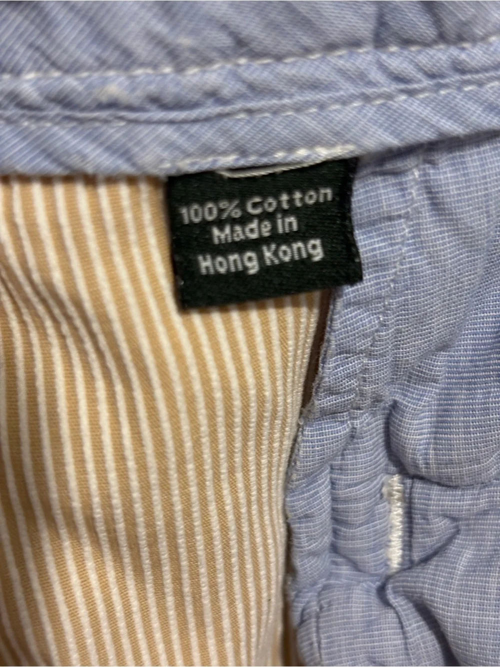 J.CREW Mens Beige White Stripe Chino Shorts Cotton Flat Front Slash Pockets